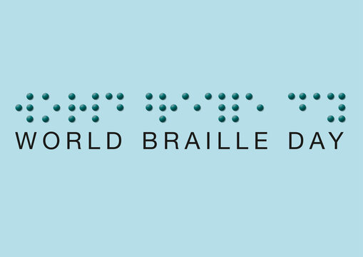 Word Braille Day written in Braille, illustration