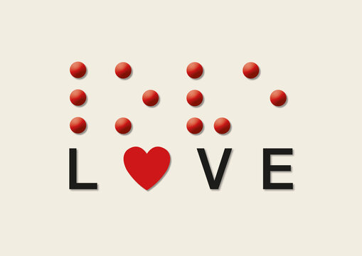 Love written in Braille, illustration