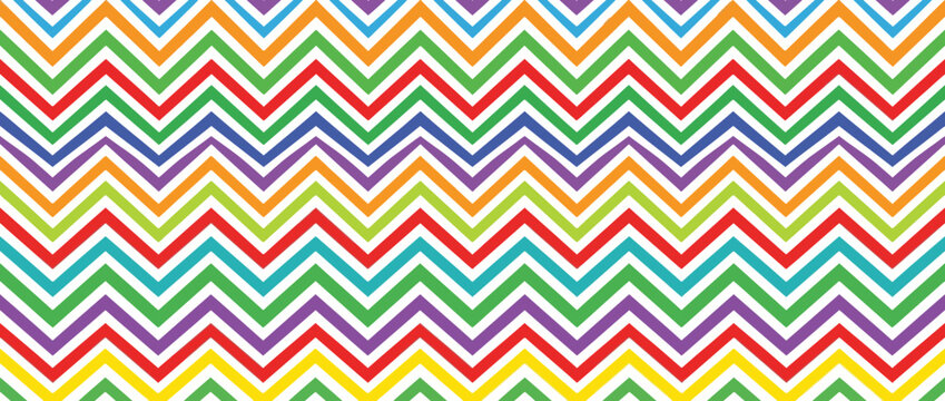 Vibrant Rainbow Chevron Pattern Background - Colorful Zigzag Lines