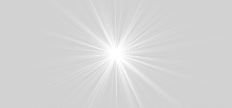 Bling light glow and bright sunshine overlay with magical flare radiant sunbeam transparent png background for spring weather abstract sky design warm optical lighting effect.