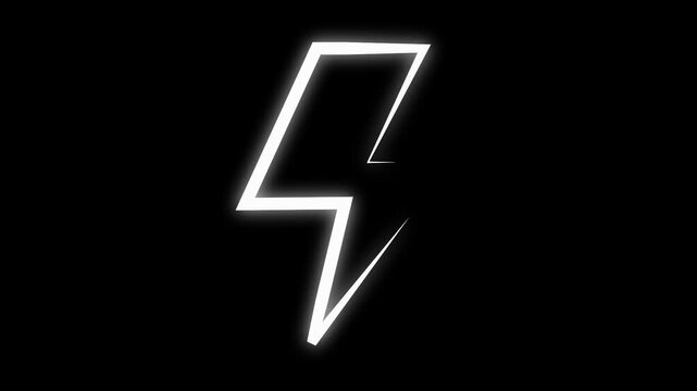 Neon lightning bolt logo on a black background.
Modern design.