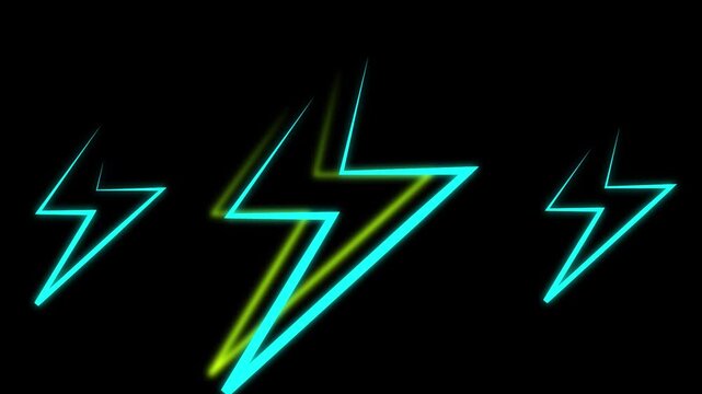 Neon lightning bolt logo