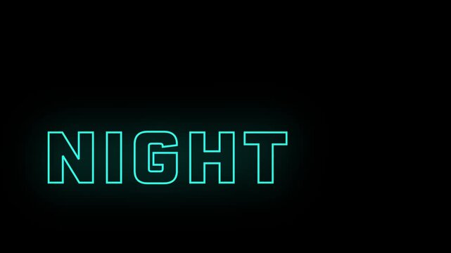 "Night" text with a jelly effect. Text moving across the screen.