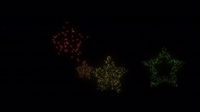 Full Screen Random Fireworks Show VFX star shape