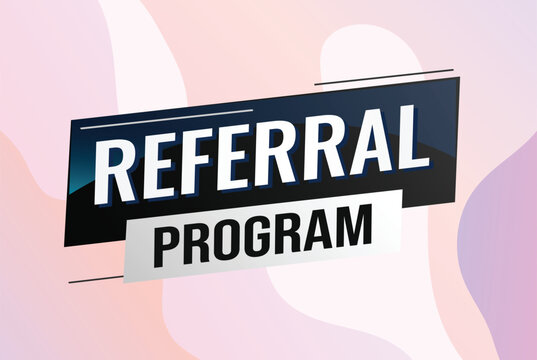 referral program word concept vector illustration with lines modern futuristic 3d style for landing page template ui web mobile app poster banner flyer background gift card coupon label wallpaper