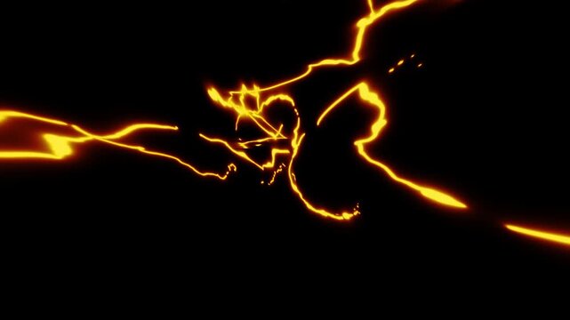 Gold Electric lightning spark loop effect animation