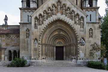 Romanesque entrance of Ják Chapel at Vajdahunyad Castle in Budapest, Hungary © Svitlana Ozirna