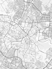 Obraz premium Lucknow Town City Map. Minimalist black and white line art poster for printing, wallpaper, wall art, and map resources for home and office decor