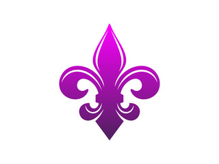colorful fleur de lis vector icon set gradient heraldic lily symbol © AHMAD