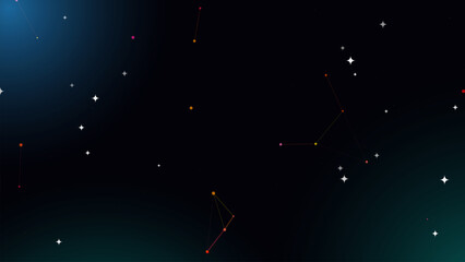 Cosmic constellation design, abstract glowing stars connected by lines in deep space © Lepe PNG