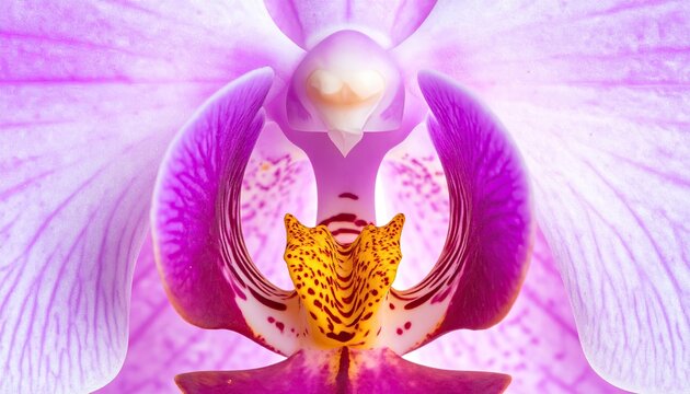 Vibrant Pink Orchid Center