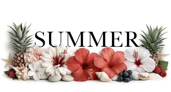 Summer floral arrangement with tropical pineapples and peonies. Vibrant seasonal decor for events, weddings, and home styling.