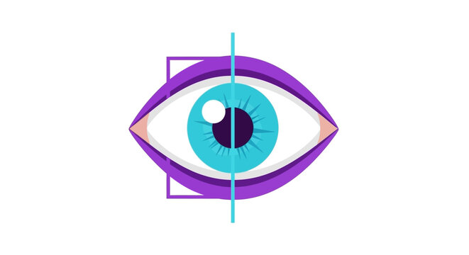 Biometric Eye Scan and Iris Recognition Vector for Digital Security, Identity Verification, and Retinal Scanning Technology Concept