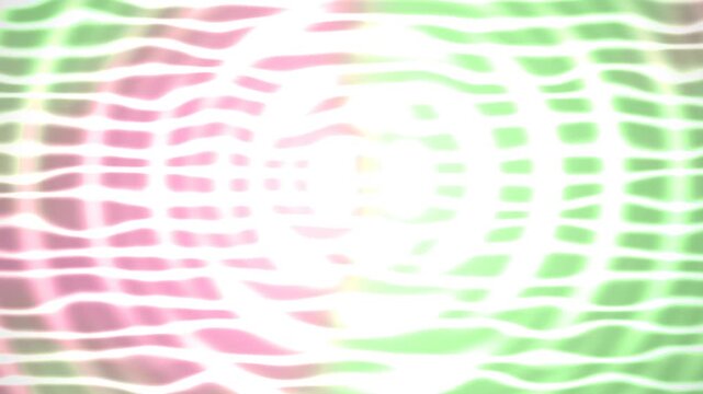 Vibrant abstract wavy light pattern with pink and green hues radiating from center.