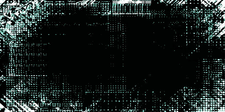 Abstract digital glitch art with fragmented lines and pixelated patterns creating a chaotic and futuristic visual effect, representing data corruption or technological breakdown.