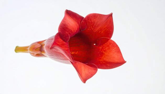 Vibrant Red Mandevilla Flower Bud Red Petals