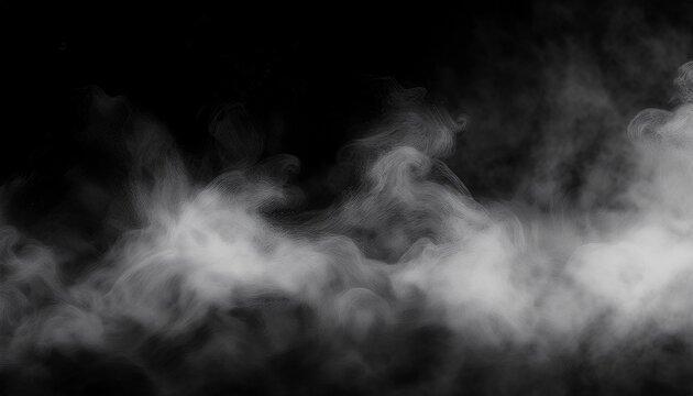 Abstract Background With Smoke Fog And Smoky Effect For Photos Design White Fog Design With Smoke Texture Overlays Isolated Black Background Misty Fog Effect Fume Overlay Design