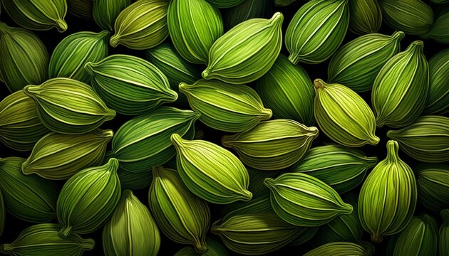 Green Cardamom Pod Background