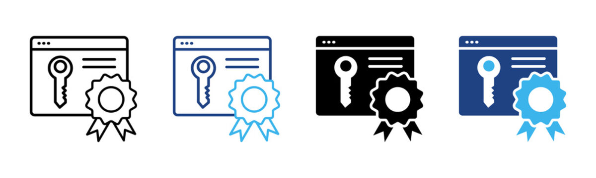Software Licensing icon set multiple style collection