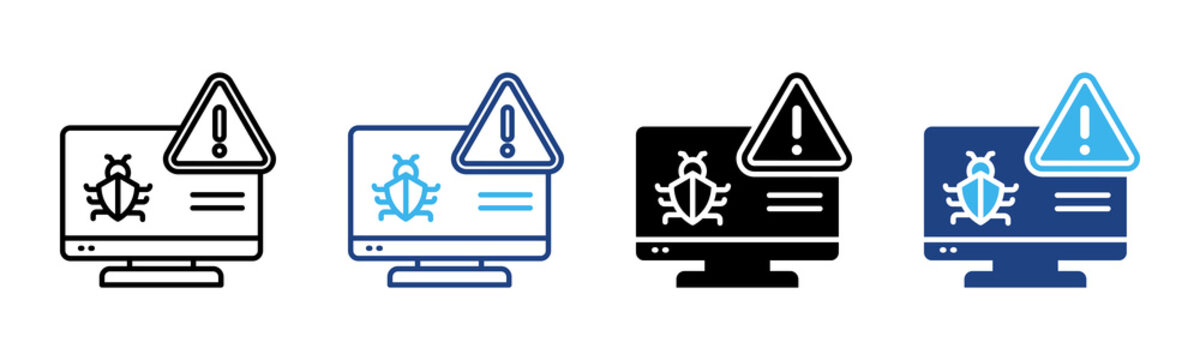 Malware icon set multiple style collection