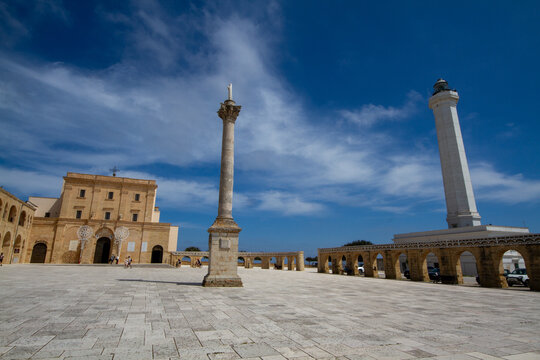 Santa Maria di Leuca, Puglia, southern Italy, basilica and promontory
