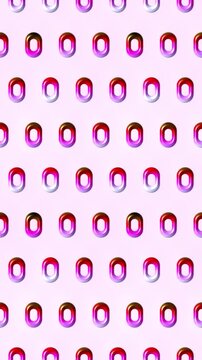 Pink and maroon mini pills pattern, animated glossy capsules background, seamless looping vertical video