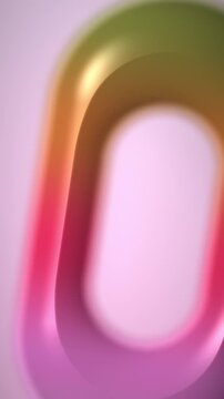 Gold and pink glossy capsule frame, animated 3d gradient pill shape background, seamless looping vertical video