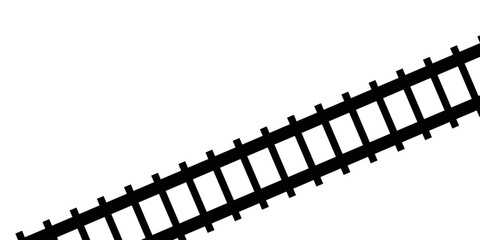 Railway train track vector route. Rail pattern round circular curve railroad path icon . Vector Illustration. © Ribut