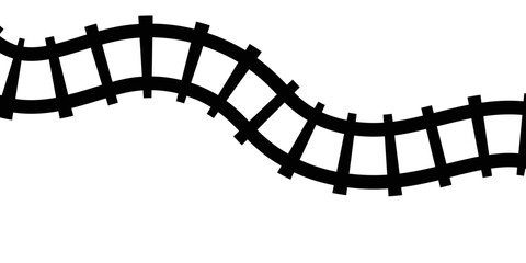 Railway train track vector route. Rail pattern round circular curve railroad path icon . Vector Illustration. © Ribut