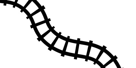 Railway train track vector route. Rail pattern round circular curve railroad path icon . Vector Illustration. © Ribut