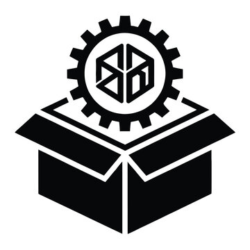 sdk package silhouette vector icon  bold geometric