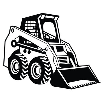 skid steer loader silhouette logo  minimalist silh