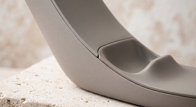 Close-Up Macro Texture Of Matte Ash Charging Dock Surface And Cradle