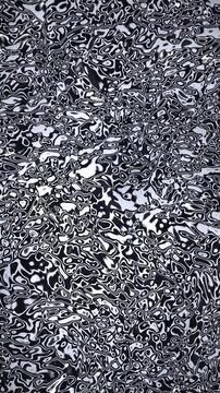 Black and white liquid metal turbulent texture, animated chrome metallic background, seamless looping vertical video