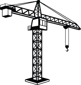 tower crane silhouette logo  minimalist silhouette