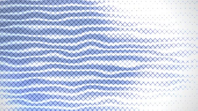 Geometric Blue Crosshatch Pattern and Subtle Dots on Clean White Gradient Background