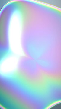 Pastel iridescent holographic foil film, animated soft hologram background, seamless looping vertical video
