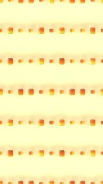 Yellow and orange dot rows pattern, animated geometric dots background, seamless looping vertical video