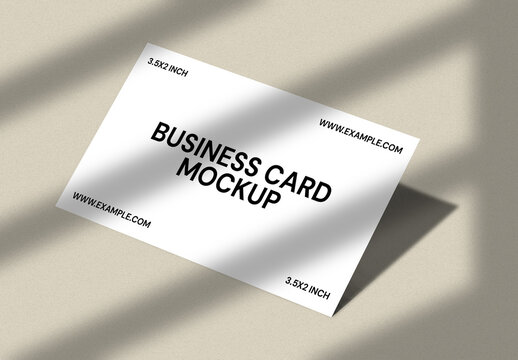 Business Card Mockup Template with Natural Shadow