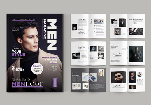 Men Fashion Magazine Template Layout