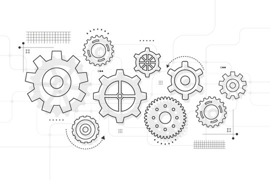 Abstract cogs and gears mechanism background for business process and teamwork concept.