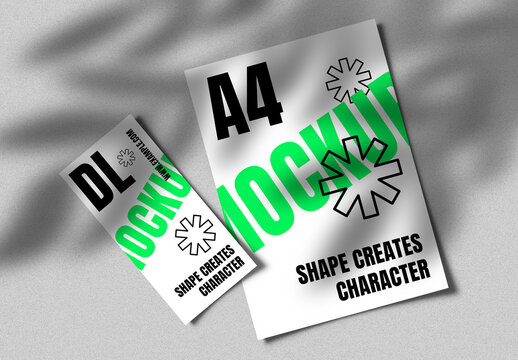 Minimal A4 Poster and DL Flyer Mockup Template
