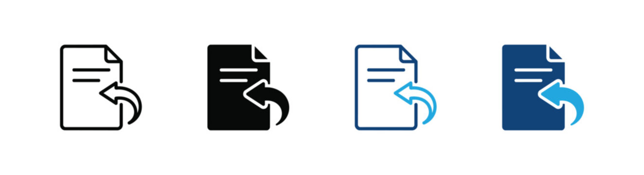 Send Back Icon Set for Return, Reply, Undo and Back Navigation Symbols . Vector Illustration