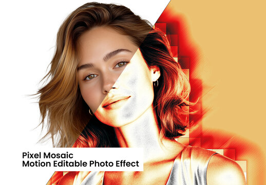 Pixel Mosaic Motion Editable Photo Effect
