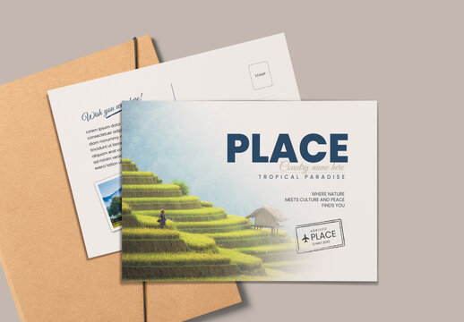 Travel Postcard Design Template