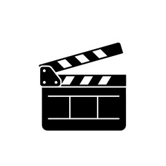 Fototapeta premium Minimalist black film clapperboard icon for movie production