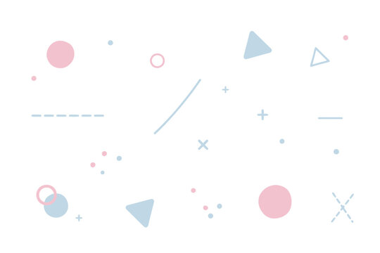 Geometric Shapes Floating on White Background