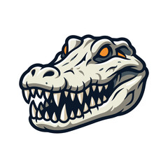 Aggressive crocodile head with sharp teeth, vector illustration