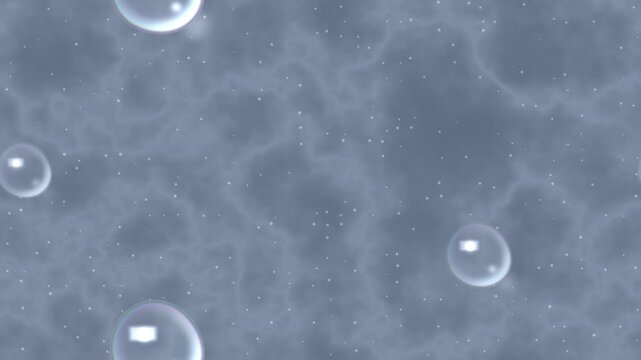 Gray blue water surface with floating bubbles, animated underwater texture background, seamless looping video, 4k