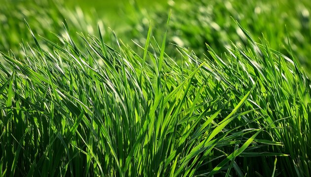 Lush Green Bermuda Grass Close Up